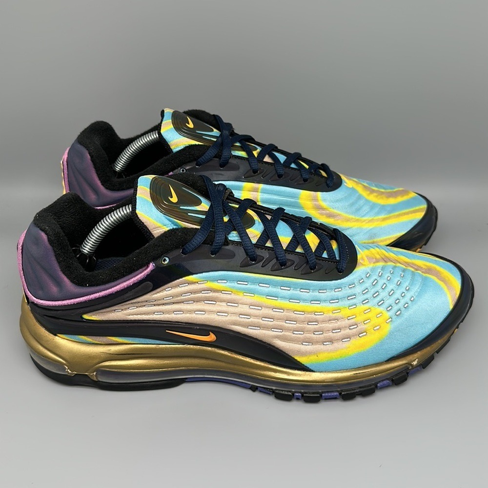 Nike Air Max Deluxe Blue Yellow Gold Running Shoes AJ7831-400 Men's Sz 12